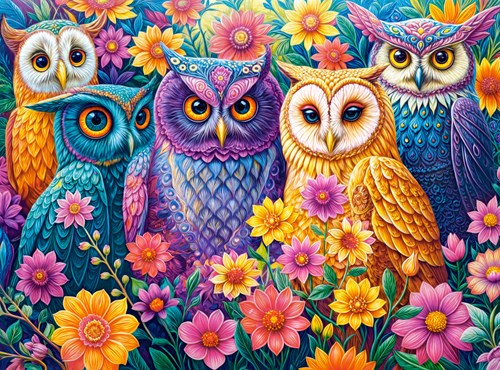 Castorland puzzle animales - Flower Owl Meeting puzzle 3000 piezas