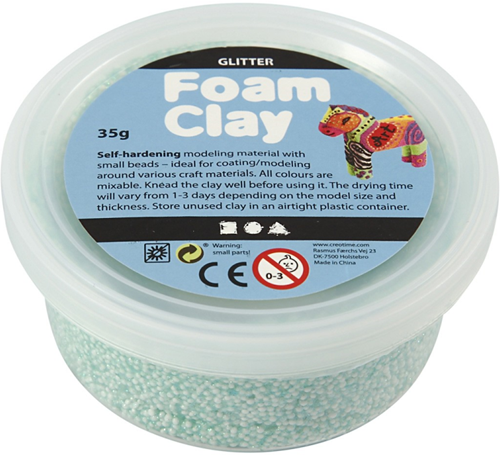 Foam Clay arcilla para modelar con purpurina verde claro 35g - juguete creativo