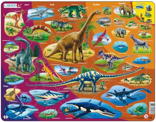 Larsen rompecabezas - dinosaurios - educativo de cartón - 85 piezas