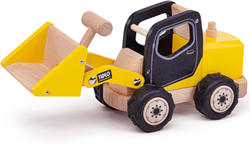 Tidlo vehículo de construcción cargador frontal de madera - juguete resistente y educativo