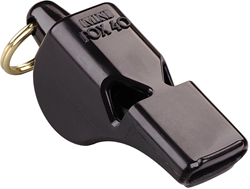 Fox 40 silbato con correa de muñeca - Mini silbato árbitro negro