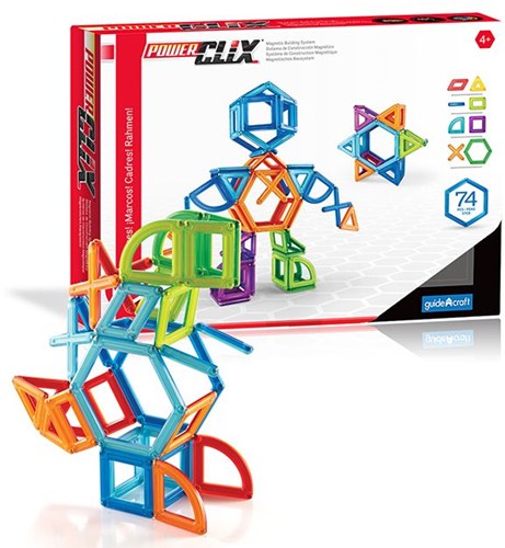 Guidecraft juguete de construcción magnético PowerClix frames 74 piezas multicolor-2