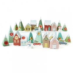 Graine Creative calendario de adviento pueblo de Navidad 33x25 cm cartón