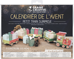 Graine Creative calendario de adviento tren cartón 11x75 cm Navidad DIY