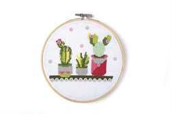 Graine Creative kit de bordado cactus 15,5 cm set creativo niños