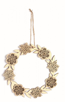 Graine Creative corona de flores de madera decoración manualidades 22x22 cm
