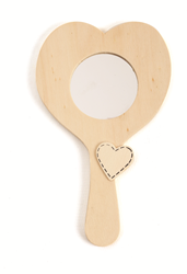 Graine Creative espejo de mano de madera corazón - decoración creativa espejo