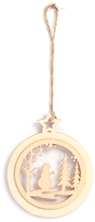 Graine Creative adorno navideño de madera muñeco de nieve 13x11 cm decoración