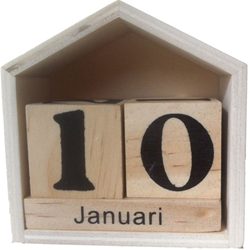 Graine Creative casa calendario de madera DIY calendario de escritorio 7x7,5x3,5 cm