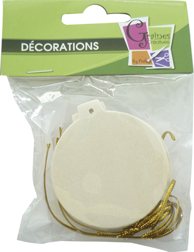 Graine Creative bolas de Navidad de madera set manualidades 6 cm 6 unidades decoración