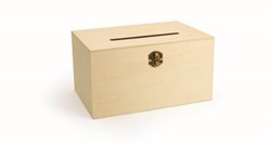 Graine Creative caja de madera con ranura caja de decoración 24x16x13 cm