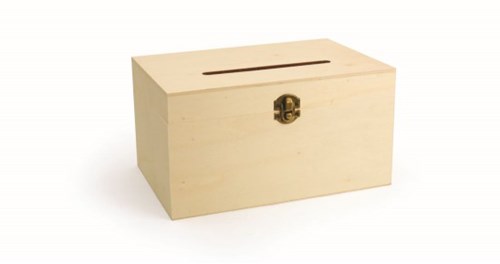 Graine Creative caja de madera con ranura caja de decoración 24x16x13 cm