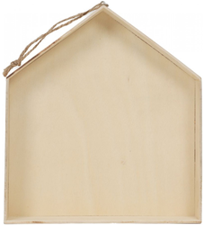 Graine Creative casita colgante de madera decoración 17x19x3 cm multicolor
