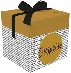 Graine Creative caja regalo cartón 15x15x15 cm oro negro lujo