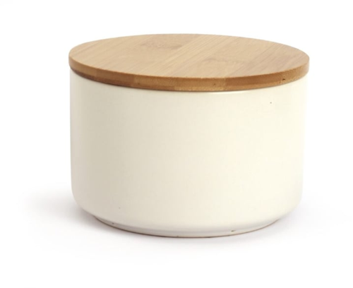 Graine Creative tarro de cerámica para velas con tapa de bambú 8,9x10 cm decoración