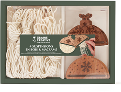 Graine Creative bolas de Navidad macramé - decoración creativa 4 unidades