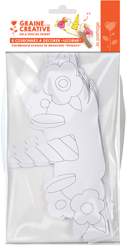 Graine Creative coronas unicornio manualidades cartón 6 piezas niños