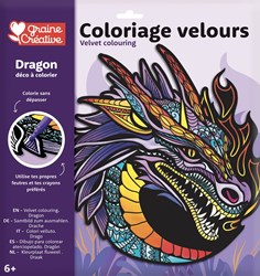 Graine Creative lámina de terciopelo para colorear dragón 30x30 cm - decoración creativa