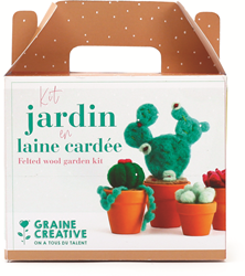 Graine Creative kit fieltro jardín de lana cactus afieltrado con aguja juguete creativo