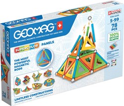 Geomag juguete de construcción magnético Supercolor Panels reciclado 78 piezas