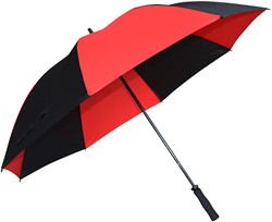 Fiberglass Golf Umbrella - Black/Red - 30"