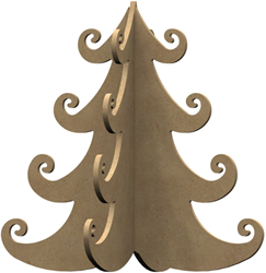 Gomille Gomille MDF Figuur Kerstboom 3d 30 cm