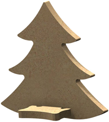 Gomille Gomille MDF Figuur Kerstboom Staan 10 cm 4 stuks