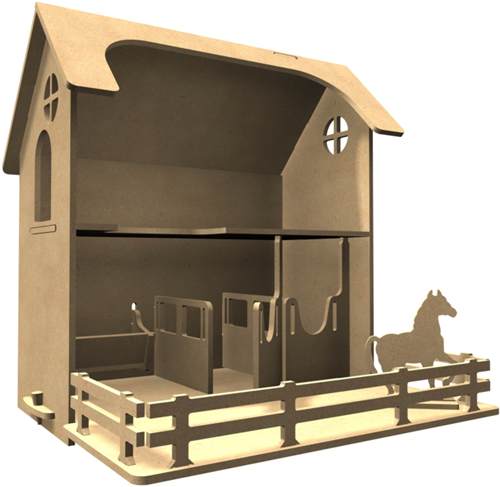 Gomille establo MDF juguete creativo 43x40x37 cm