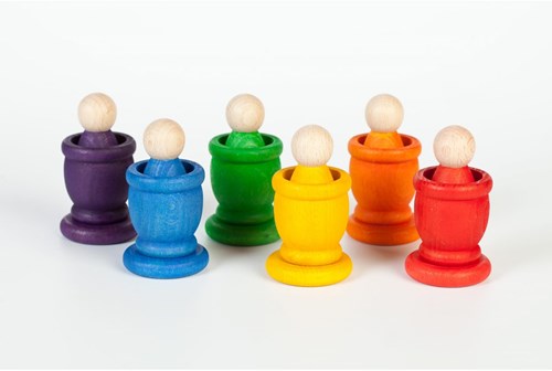 Grapat juguete de madera Nins, cuencos y monedas - juego educativo-2