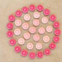 Grapat juguete de madera Mandala flor rosa 36 piezas juego abierto-2