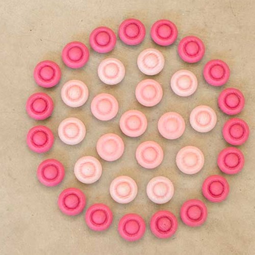 Grapat juguete de madera Mandala flor rosa 36 piezas juego abierto-2