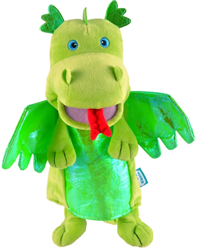 Fiesta Crafts marioneta dragón verde - juguete de juego de rol