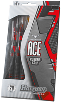Harrows Ace Dardos de latón con grip de goma - dardos punta acero 22g