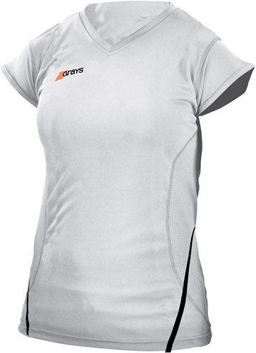 Grays camiseta hockey G650 mujer blanco azul marino XS ropa deportiva hockey