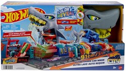 Hot Wheels juguete Ultra Shark Car Wash - estación de lavado con coche
