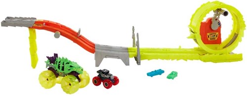 Hot Wheels set monster truck - pista arena smashers juguete-2