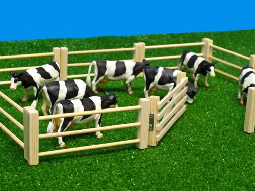Kids Globe vallas de madera juguete granja 6 piezas escala 1:32-2