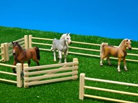 Kids Globe vallas de madera juguete granja 6 piezas escala 1:32