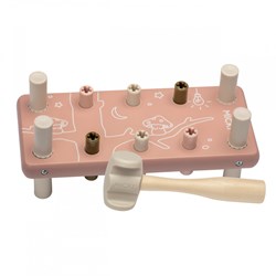 Micki banco de martillos de madera - juguete educativo rosa para niños