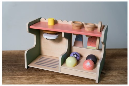 Dantoy heladería de madera set de juguete 12 piezas en caja-3