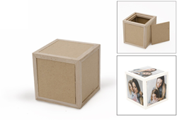 Hobbygroep cubo de madera juguete creativo 7,5 cm decoración