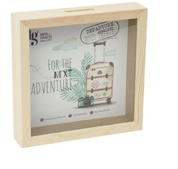 Hobbygroep hucha marco de madera - decoración y ahorro 13x13x3,6 cm