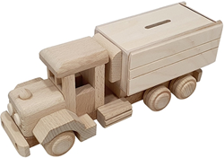 Hobbygroep hucha camión de madera - hucha creativa de madera 25x8x9 cm