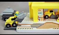 Hape set de grúa de juguete - Railway Crane Construction tren-3