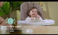 Ingenuity trona plegable - compacta gris - silla de comer para bebé-3