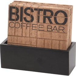 Excellent Houseware set de posavasos madera Bistro 11,5x4,5x10cm marrón