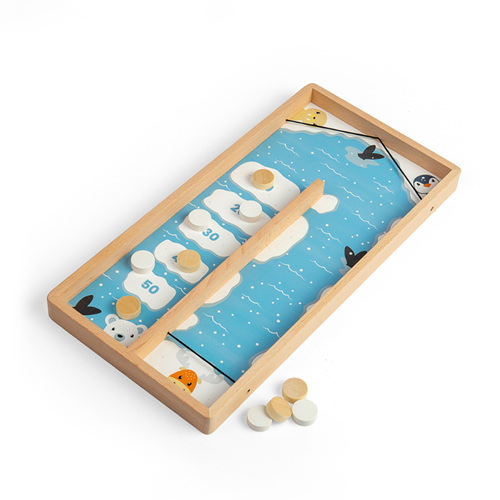 BigJigs juego Ice Puck de madera - juego educativo infantil con animales