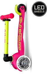 Micro patinete Mini Micro plegable LED rosa amarillo - patinete infantil con ruedas LED