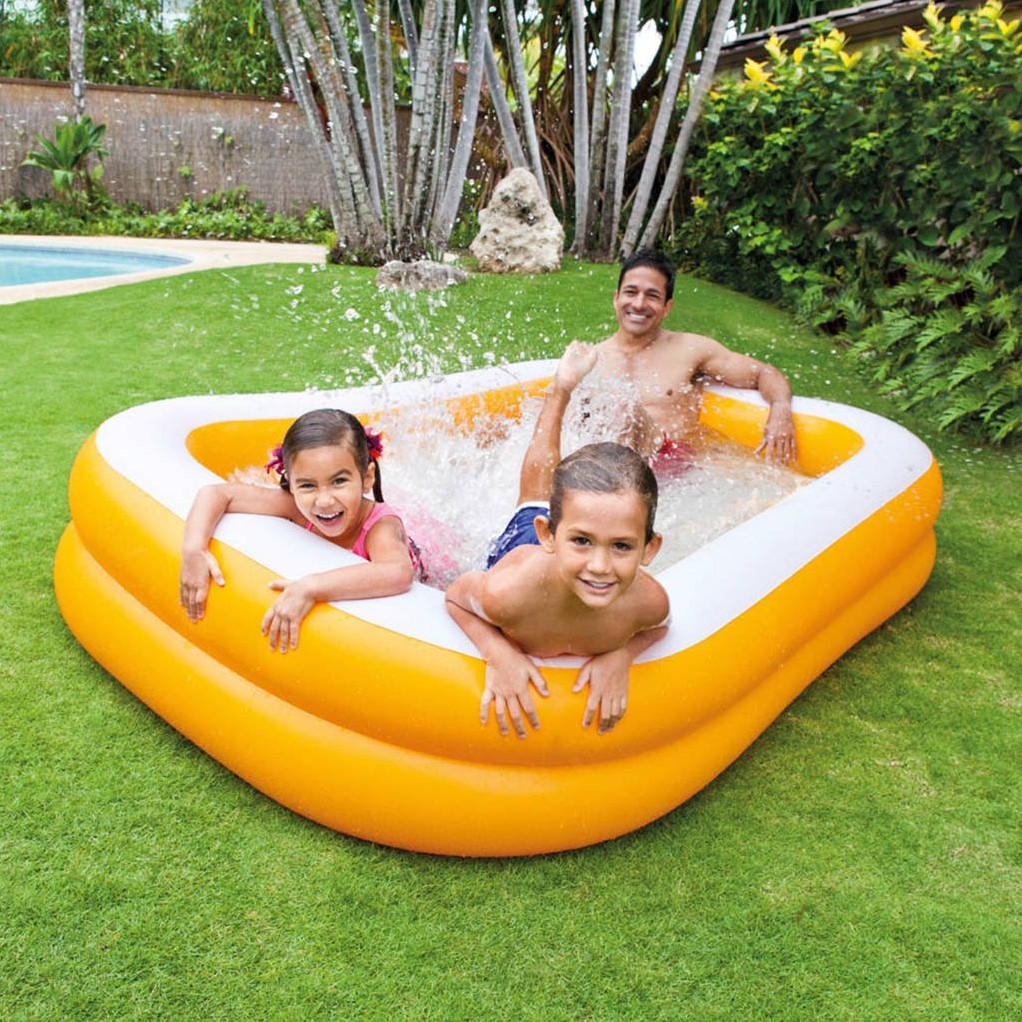 Intex 57181 sobre suelo Piscina hinchable Ovalada Blanco, Amarillo