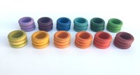 Grapat anillos de madera juguete 36 piezas - 12 colores - educativo